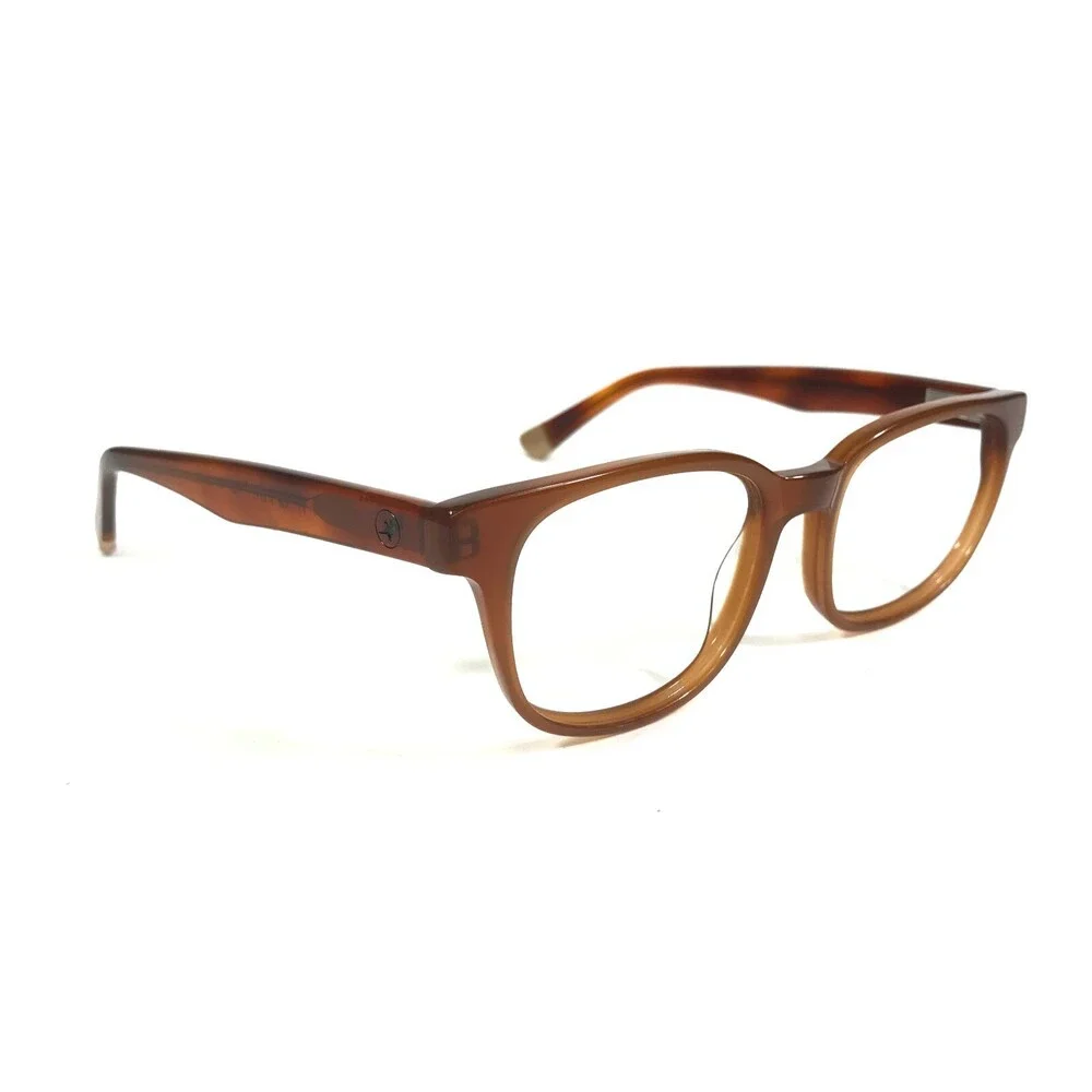 Proof Eyeglasses Frames Delta Clear Brown Square Horn Rim 47-19-138